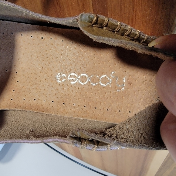 Socofy Soft Tan Leather Moccasins Rubber Bottoms Lace up Handmade Size 40 - Picture 12 of 14